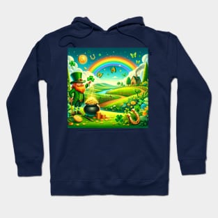 Enchanted Irish Countryside St. Patrick's Day Illustration Hoodie